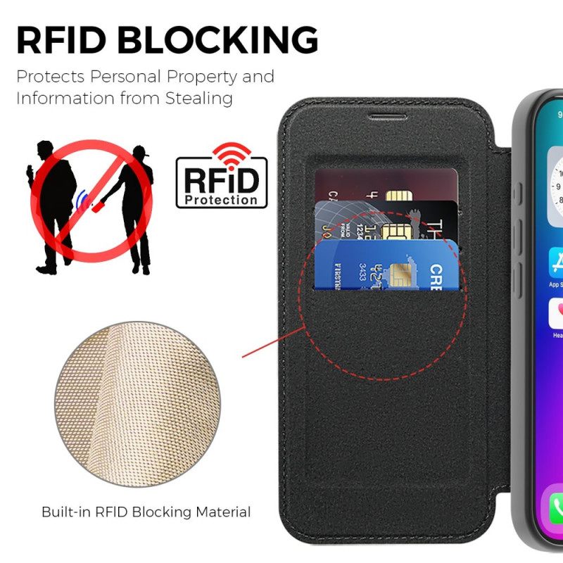 Nahkakotelo iPhone 17 Magsafe-yhteensopiva Tikattu