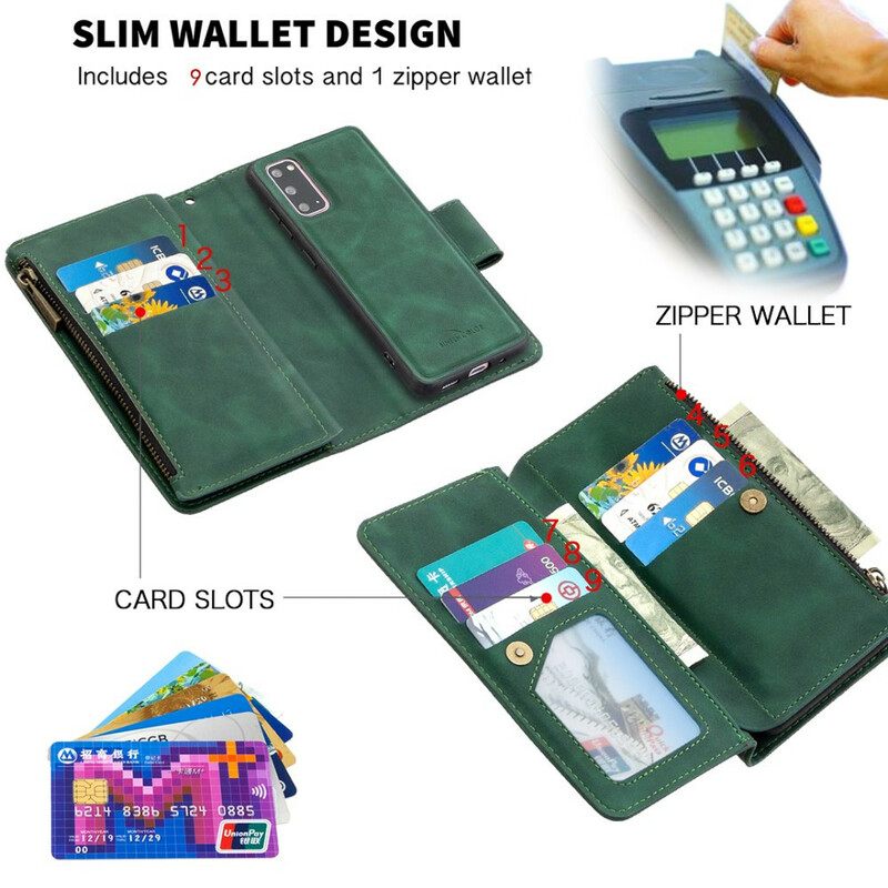 Case Nahkakotelo Samsung Galaxy S20 Irrotettava Vetoketju
