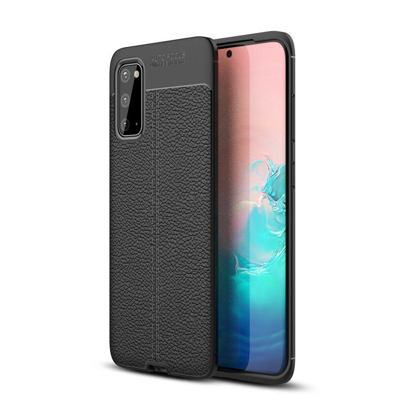 Kuori Samsung Galaxy S20 Double Line Litchi Leather Effect