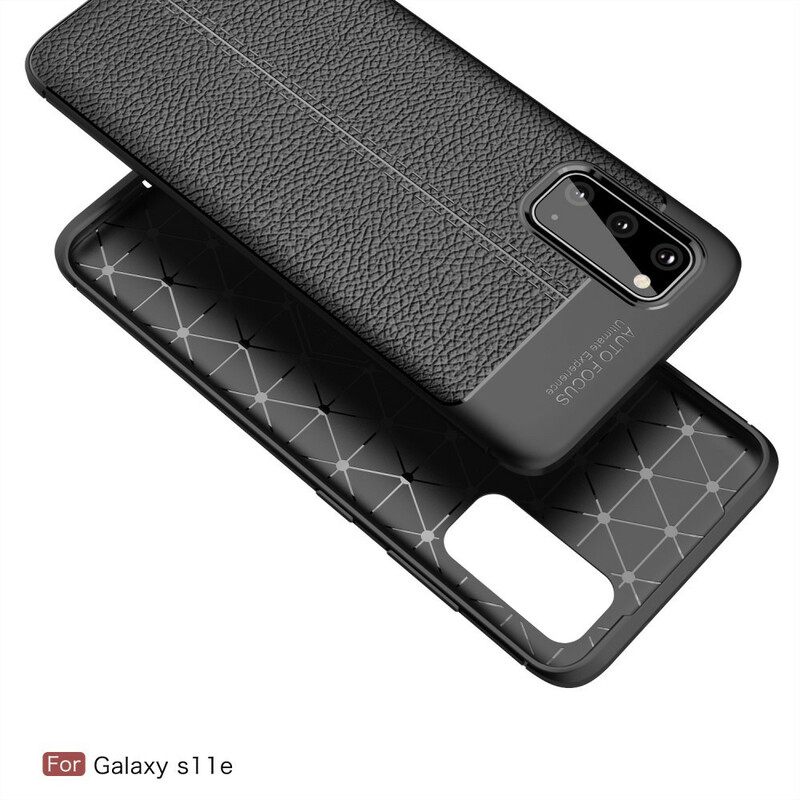 Kuori Samsung Galaxy S20 Double Line Litchi Leather Effect