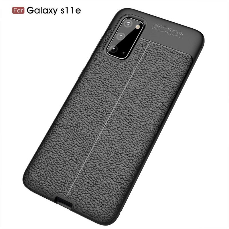 Kuori Samsung Galaxy S20 Double Line Litchi Leather Effect