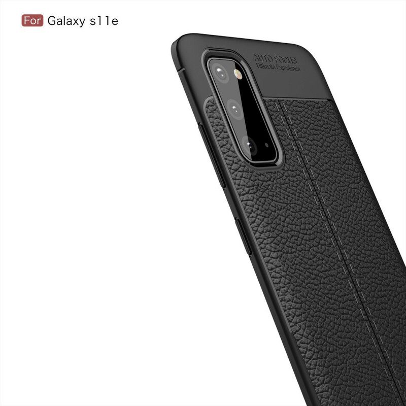Kuori Samsung Galaxy S20 Double Line Litchi Leather Effect