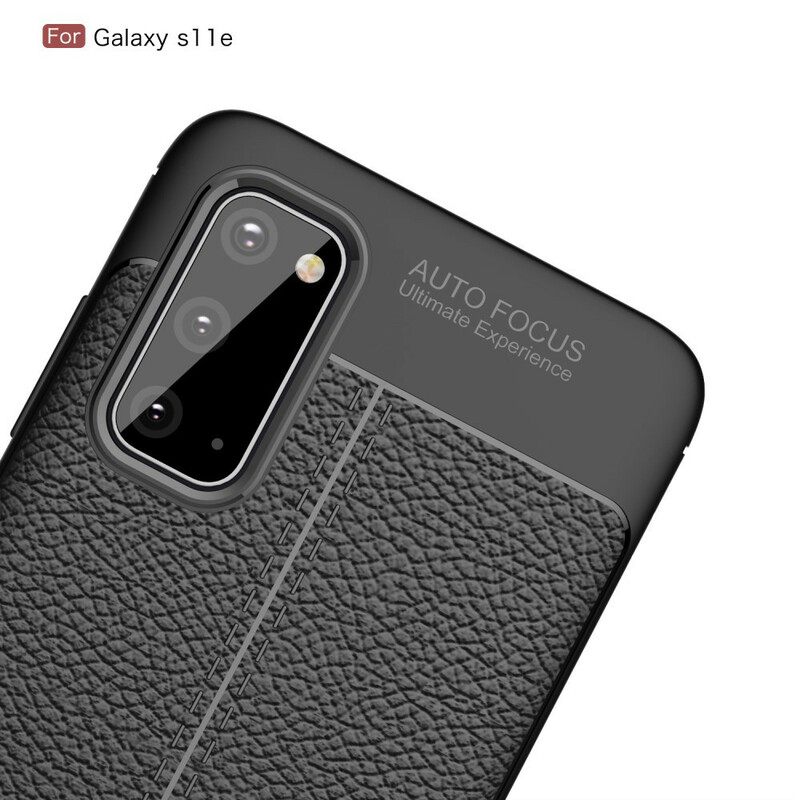 Kuori Samsung Galaxy S20 Double Line Litchi Leather Effect