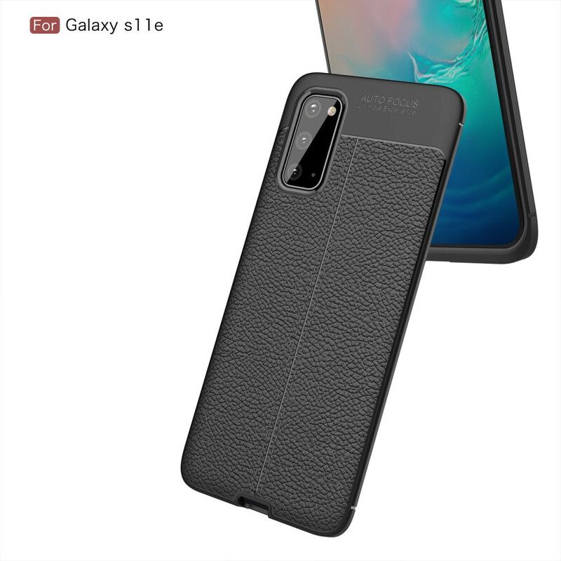 Kuori Samsung Galaxy S20 Double Line Litchi Leather Effect