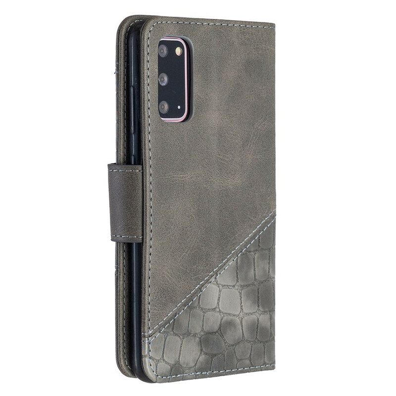 Nahkakotelo Samsung Galaxy S20 Classic Crocodile Skin Effect