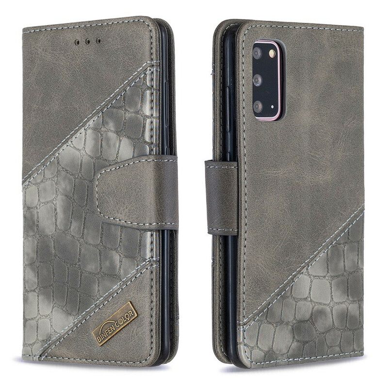 Nahkakotelo Samsung Galaxy S20 Classic Crocodile Skin Effect