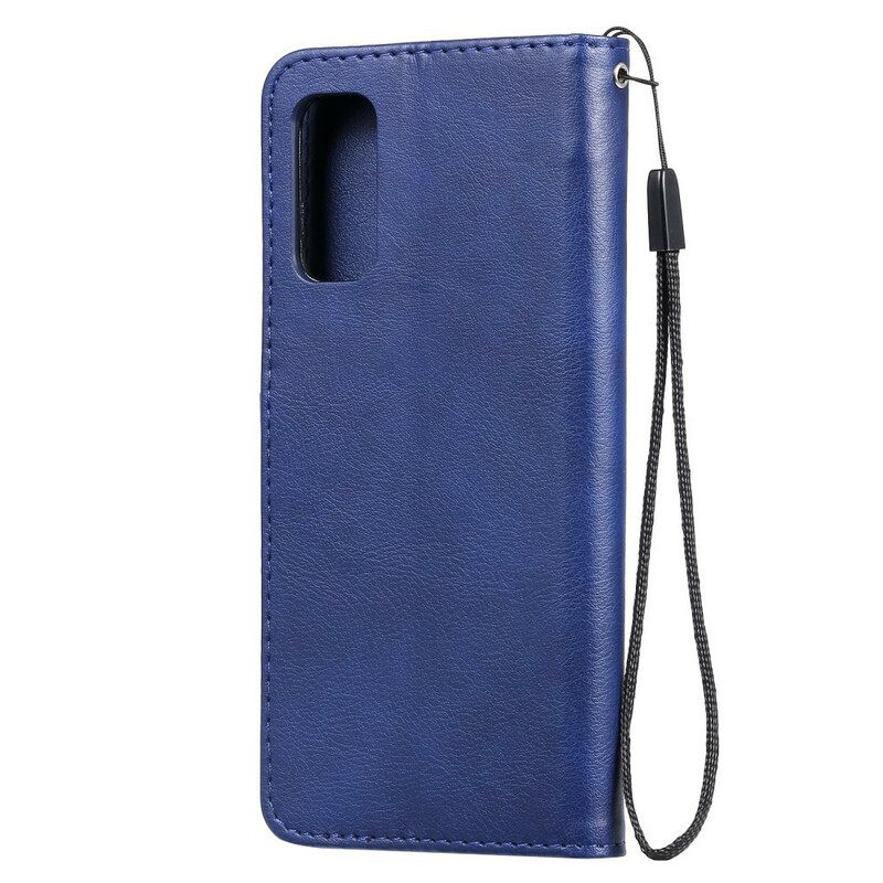 Nahkakotelo Samsung Galaxy S20 Suojaketju Kuori Nahkainen Efektihihna