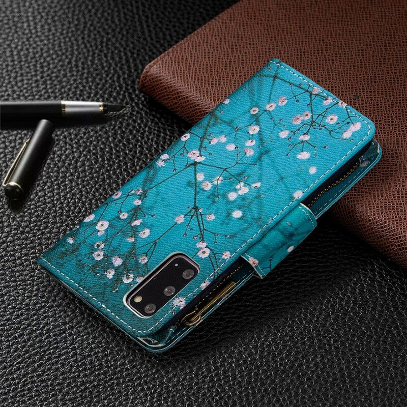 Nahkakotelo Samsung Galaxy S20 Vetoketjullinen Puutasku