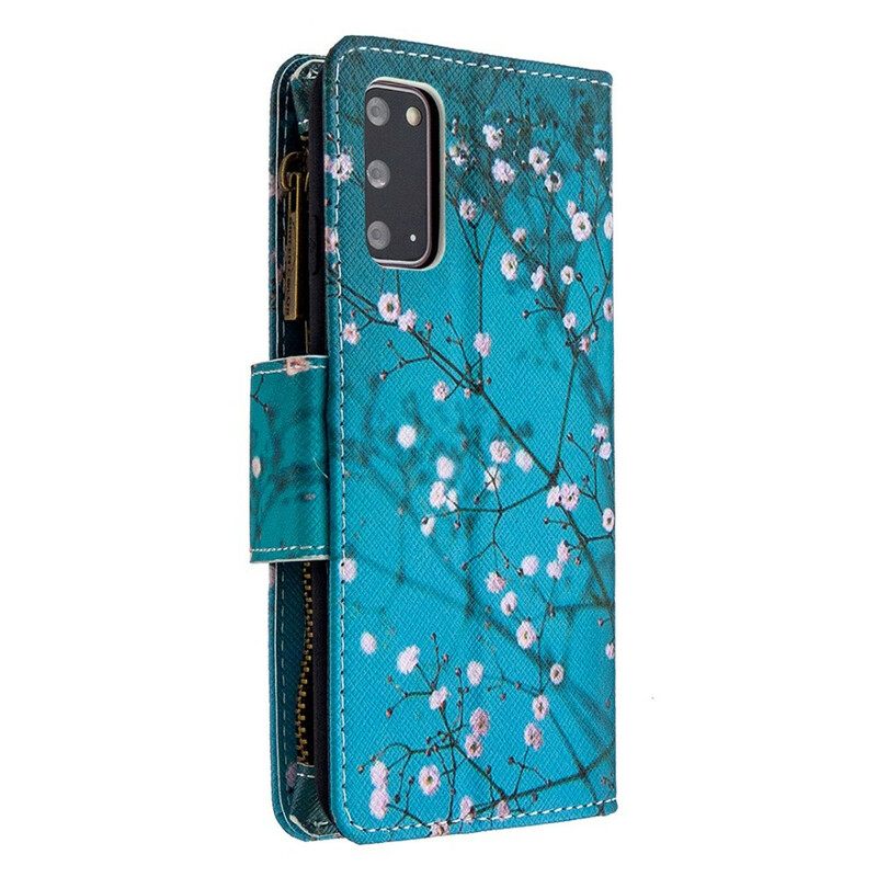 Nahkakotelo Samsung Galaxy S20 Vetoketjullinen Puutasku