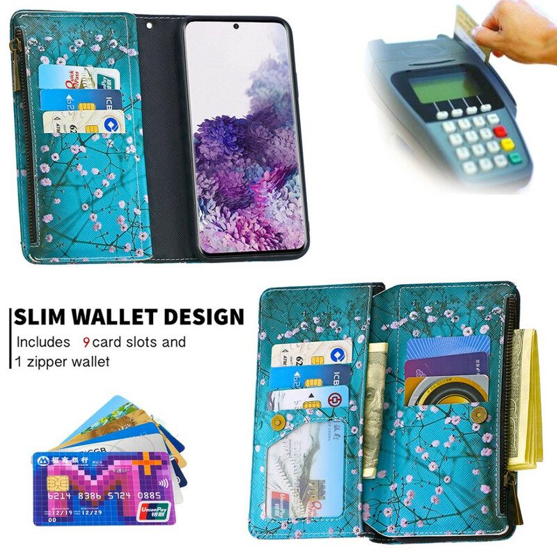 Nahkakotelo Samsung Galaxy S20 Vetoketjullinen Puutasku