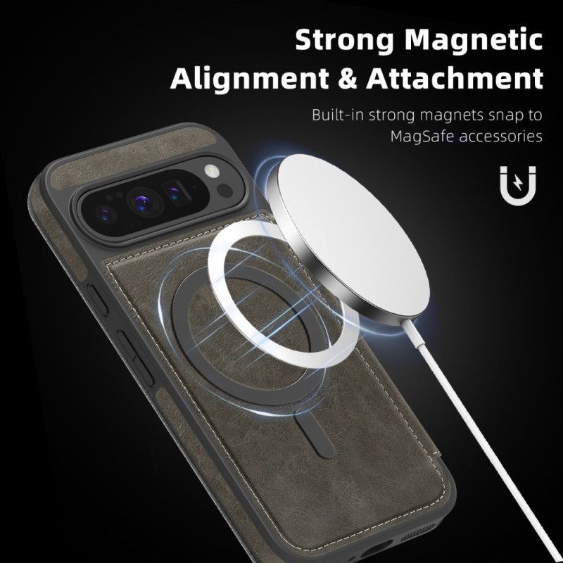 Nahkakotelo Google Pixel 10 Pro Xl Magsafe-yhteensopiva Rfid-korttikotelon Kanssa