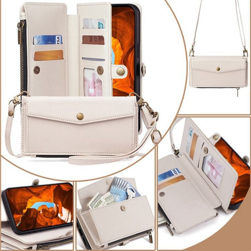 Kotelot Oneplus 15 Lompakko Olkahihnalla Ja Kaulanauhalla Suojakuori