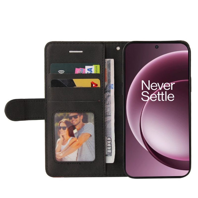 Nahkakotelo Oneplus 15 Kaksisävyinen Aaltokuvio