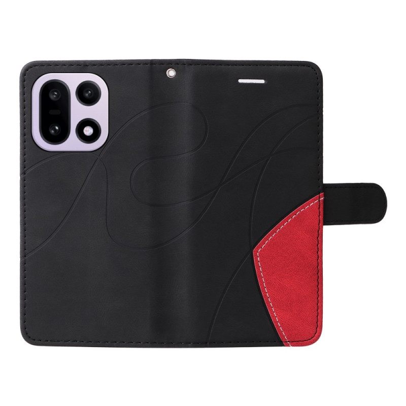 Nahkakotelo Oneplus 15 Kaksisävyinen Aaltokuvio