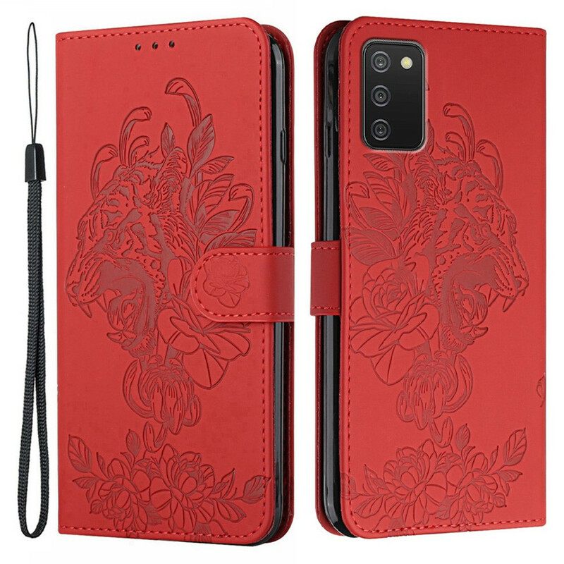 Kotelot Samsung Galaxy A02s Suojaketju Kuori Tiger Baroque Strap
