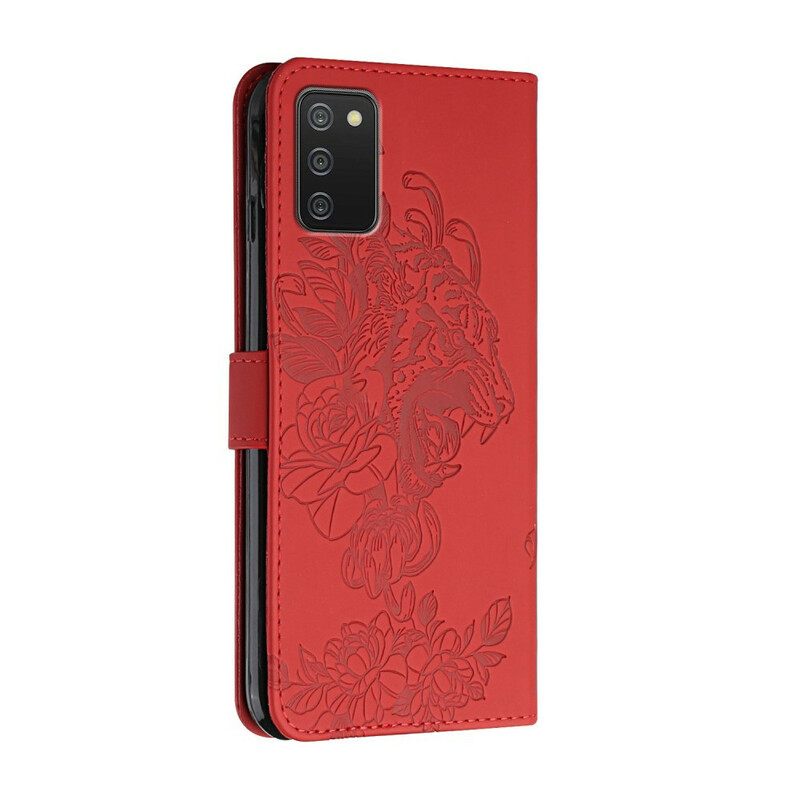 Kotelot Samsung Galaxy A02s Suojaketju Kuori Tiger Baroque Strap