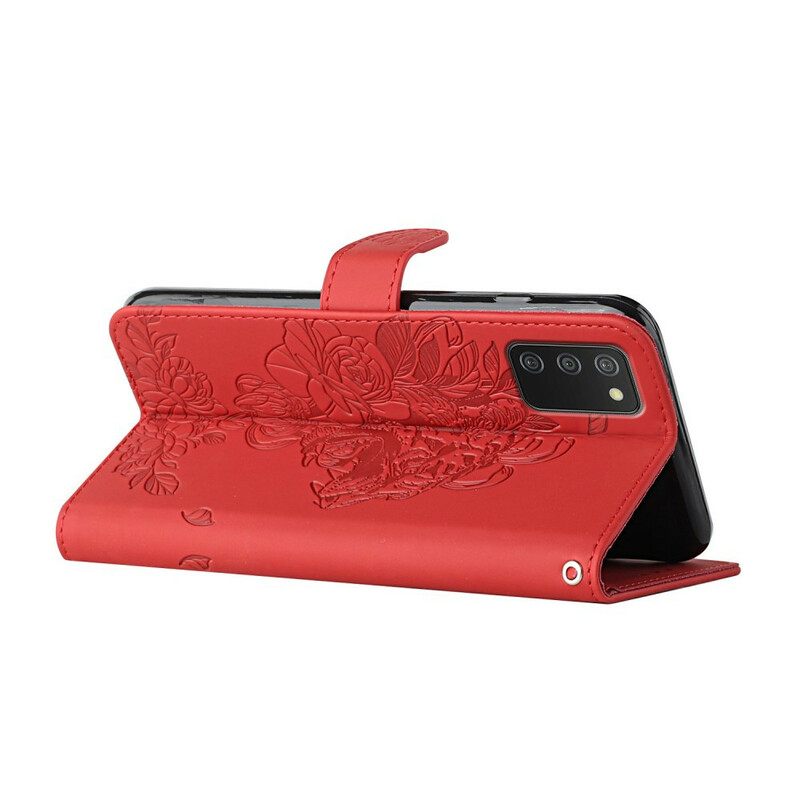 Kotelot Samsung Galaxy A02s Suojaketju Kuori Tiger Baroque Strap