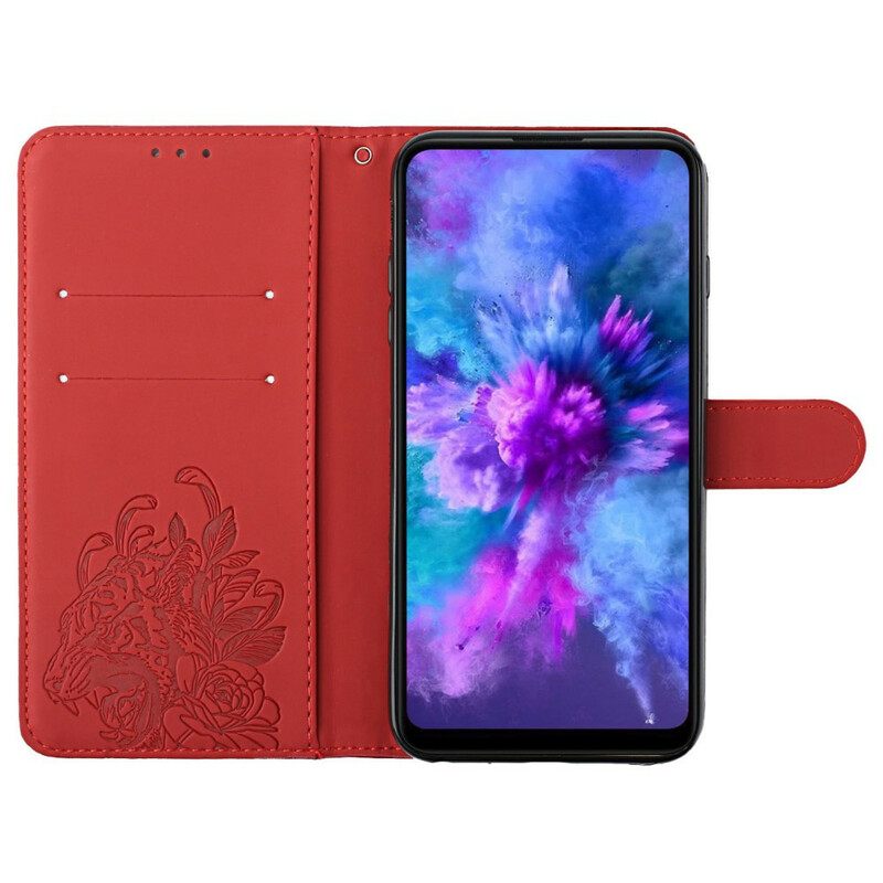 Kotelot Samsung Galaxy A02s Suojaketju Kuori Tiger Baroque Strap