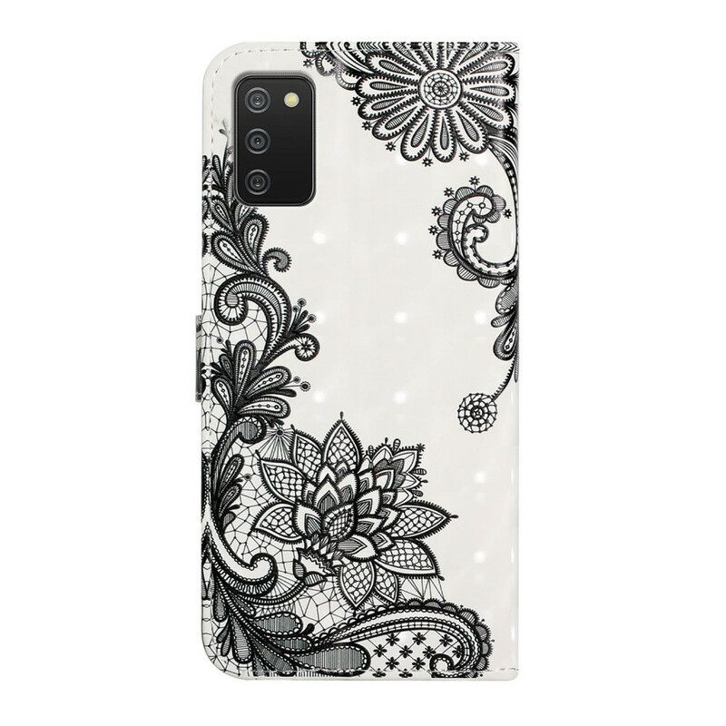 Nahkakotelo Samsung Galaxy A02s Suojaketju Kuori Irrotettava Nauhanauha