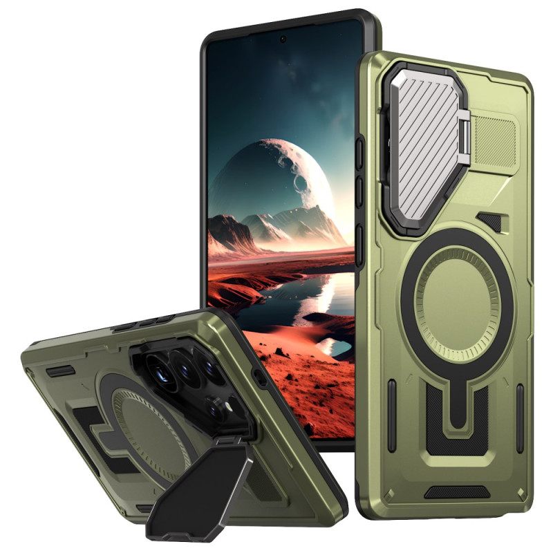 Case Samsung Galaxy S25 Ultra 5g Puhelinkuoret Metallinhohtoinen Linssinsuojuksella Ja Jalustalla