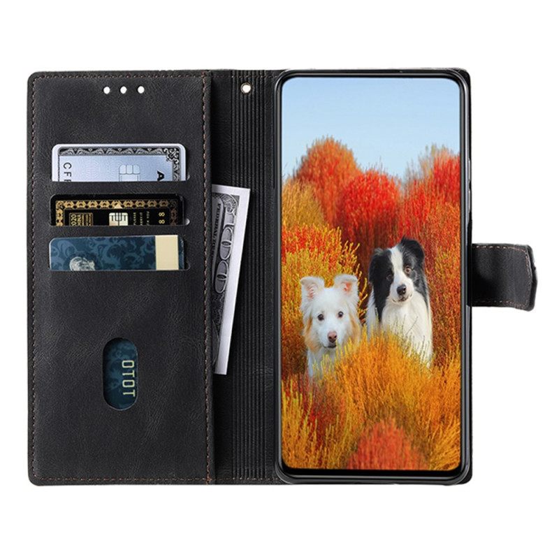 Kotelot Samsung Galaxy S25 Ultra 5g Kaksivärinen Mokkanahkamainen Rfid-lompakko Hihnalla