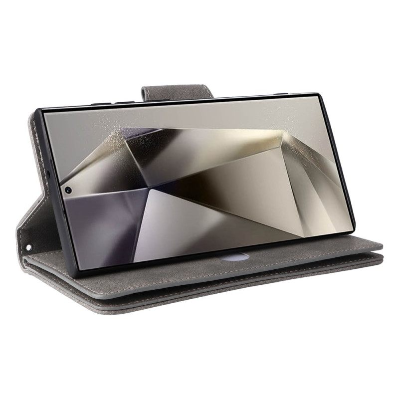 Kotelot Samsung Galaxy S25 Ultra 5g Mokkanahkakuvioinen Lompakko Hihnalla