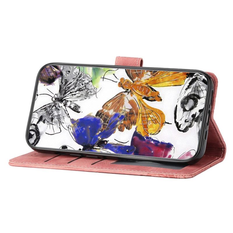 Kotelot Samsung Galaxy S25 Ultra 5g Mokkanahkakuvioiset Perhoset Suojakuori