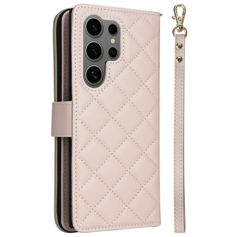 Kotelot Samsung Galaxy S25 Ultra 5g Tikattu Lompakko Hihnalla Ja Olkahihnalla