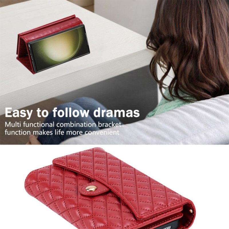 Kuoret Samsung Galaxy S25 Ultra 5g Tikattu Lompakko Olkahihnalla