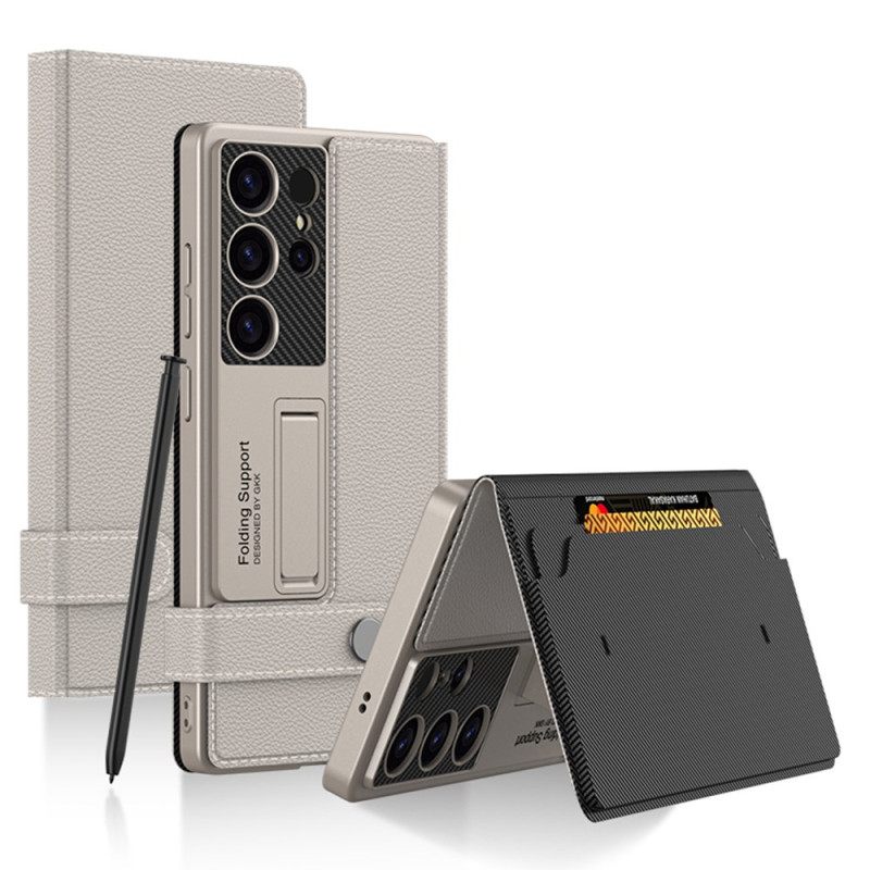 Kuori Samsung Galaxy S25 Ultra 5g Gkk-korttikotelolla Ja Jalustalla