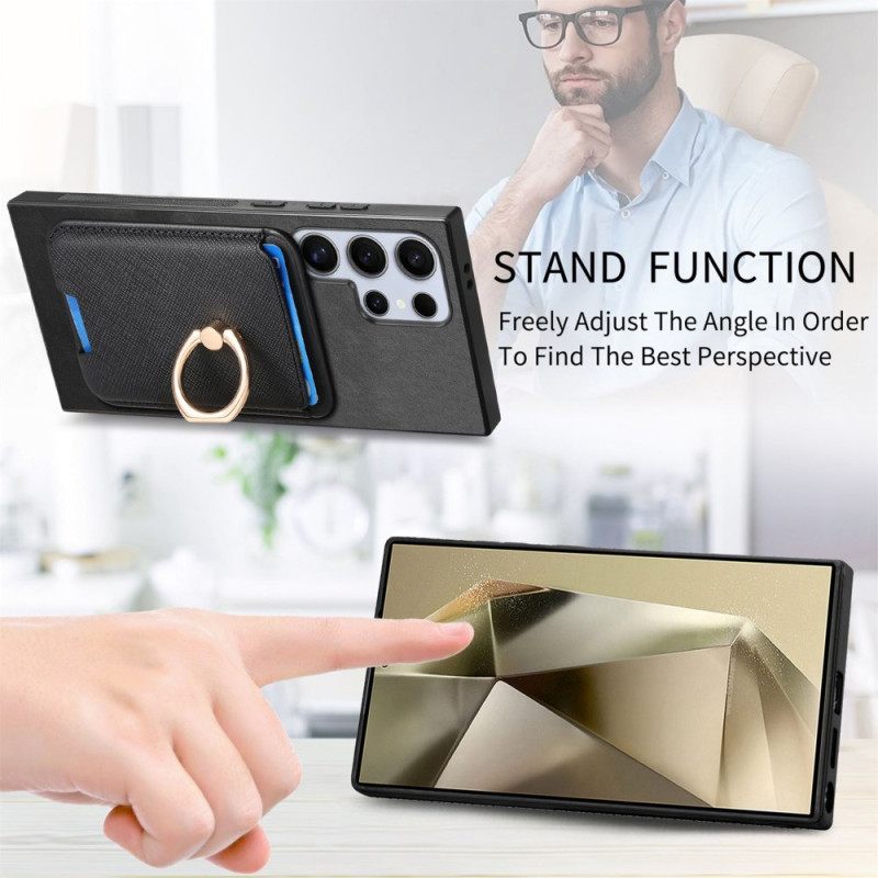 Kuori Samsung Galaxy S25 Ultra 5g Irrotettava Magneettikorttikotelo Ja Jalusta