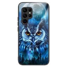 Kuori Samsung Galaxy S25 Ultra 5g Karkaistusta Lasista Valmistettu Pöllö Ja Kuu