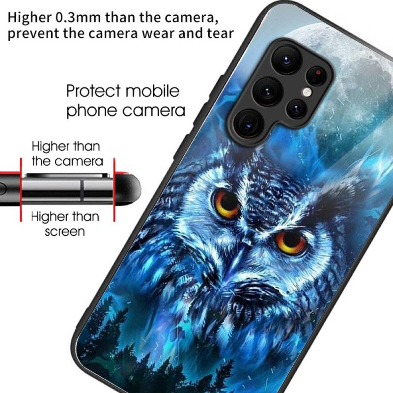 Kuori Samsung Galaxy S25 Ultra 5g Karkaistusta Lasista Valmistettu Pöllö Ja Kuu