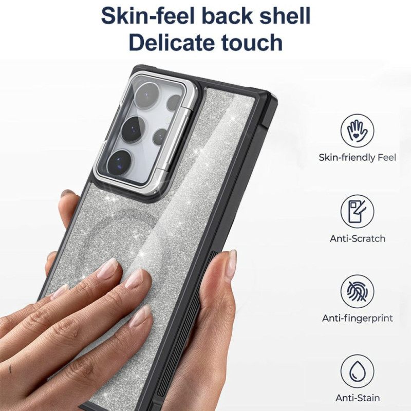 Kuori Samsung Galaxy S25 Ultra 5g Kimallus Sisäänrakennetulla Jalustalla Suojakuori