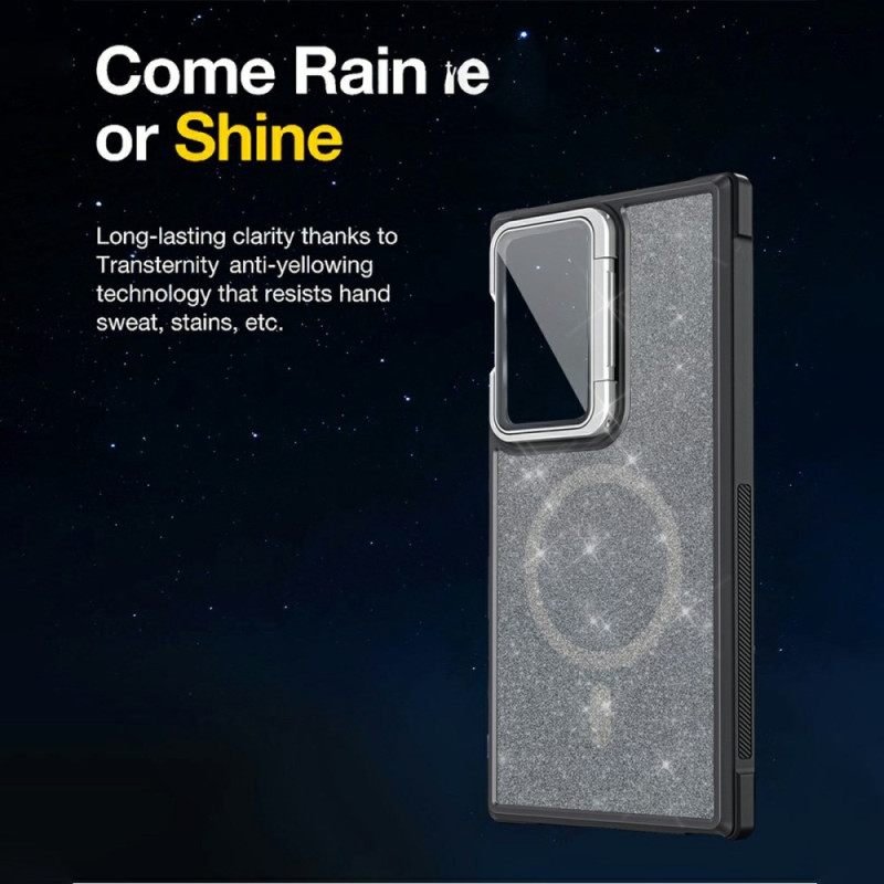 Kuori Samsung Galaxy S25 Ultra 5g Kimallus Sisäänrakennetulla Jalustalla Suojakuori