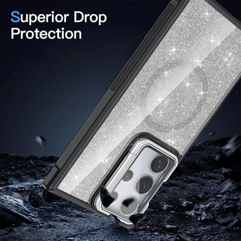 Kuori Samsung Galaxy S25 Ultra 5g Kimallus Sisäänrakennetulla Jalustalla Suojakuori