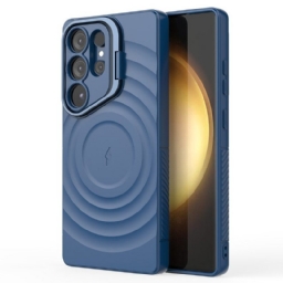 Kuori Samsung Galaxy S25 Ultra 5g Magsafe-yhteensopiva Aaltoileva Muotoilu Jalustalla Suojakuori