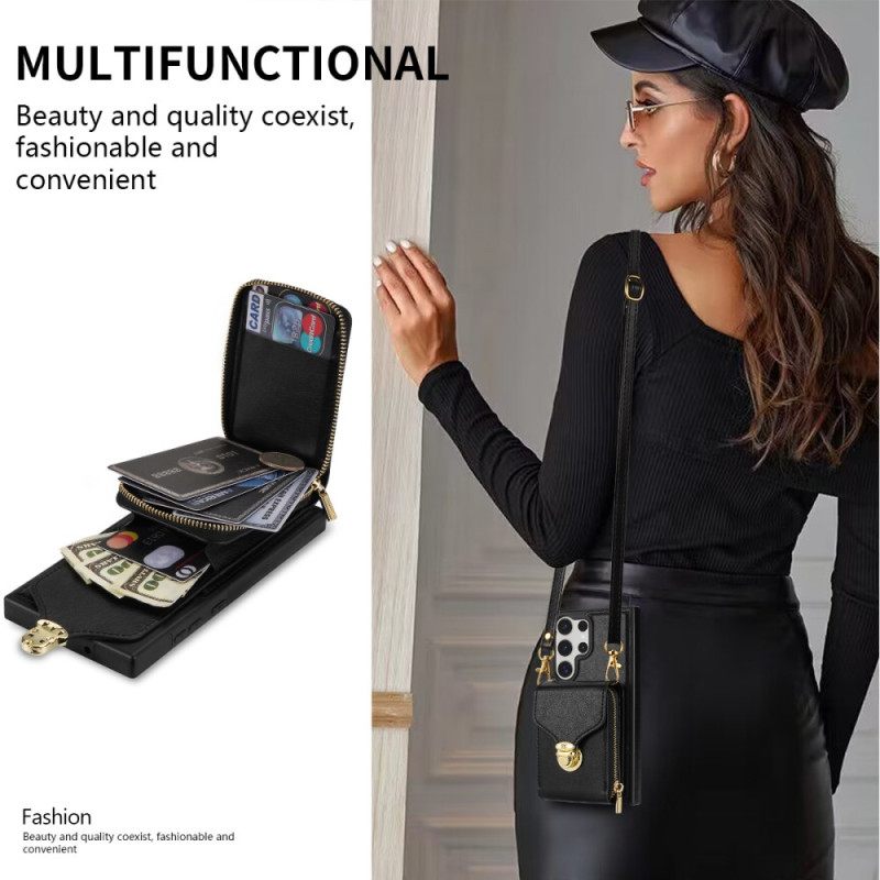 Kuori Samsung Galaxy S25 Ultra 5g Vetoketjullinen Ja Olkalaukku