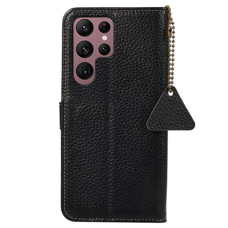 Nahkakotelo Samsung Galaxy S25 Ultra 5g Litsi-nahka Rfid-suojauksella