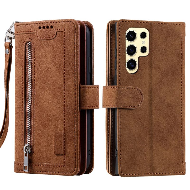 Nahkakotelo Samsung Galaxy S25 Ultra 5g Vetoketjullinen Lompakko