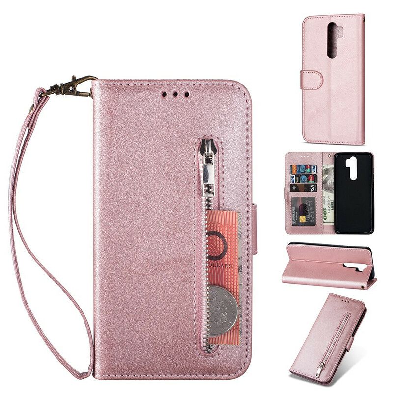 Flip Case Xiaomi Redmi Note 8 Pro Kukkaro Kaulanauhalla