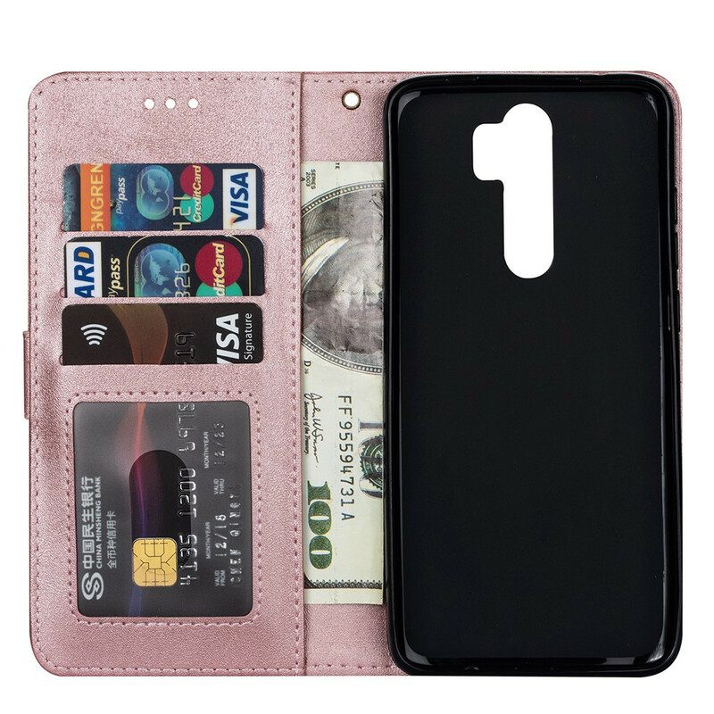 Flip Case Xiaomi Redmi Note 8 Pro Kukkaro Kaulanauhalla