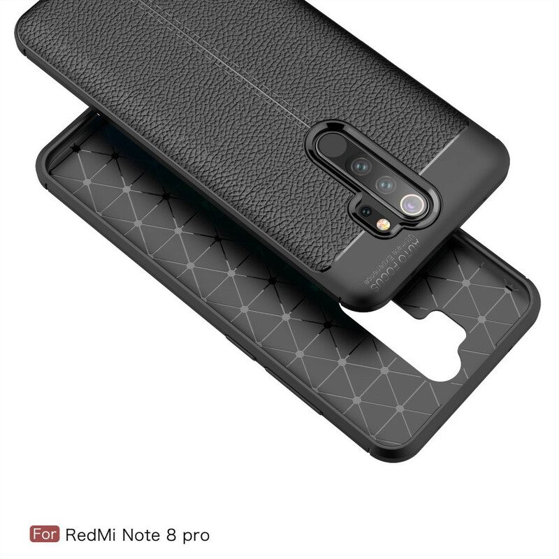 Kuori Xiaomi Redmi Note 8 Pro Nahkaefekti Litsi Kaksinkertainen Linja