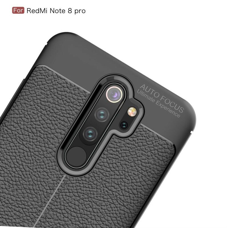 Kuori Xiaomi Redmi Note 8 Pro Nahkaefekti Litsi Kaksinkertainen Linja