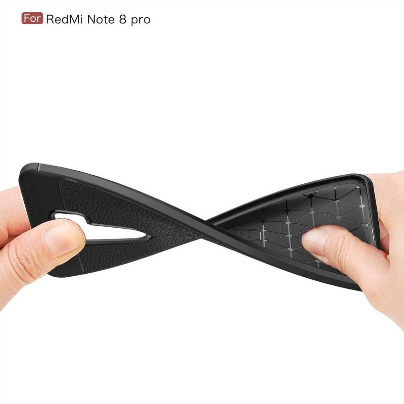 Kuori Xiaomi Redmi Note 8 Pro Nahkaefekti Litsi Kaksinkertainen Linja