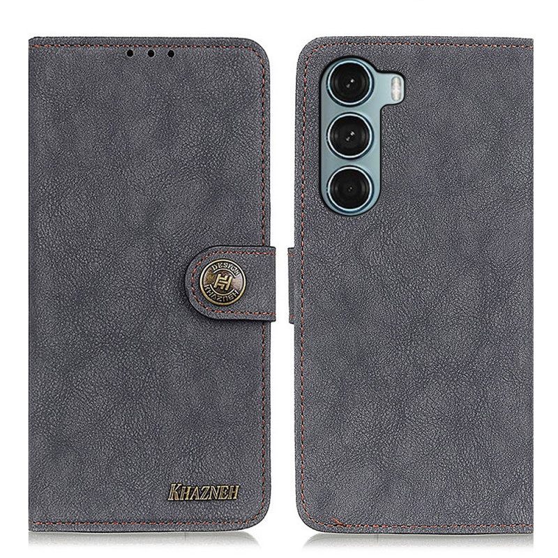 Kotelot Moto G200 5G Retro Haljasnahka Khazneh