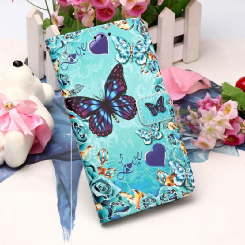 Kotelot Xiaomi Redmi 9A Suojaketju Kuori Love Butterflies In Strap