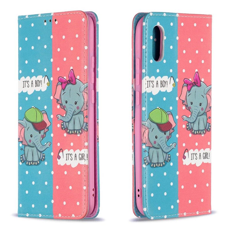 Puhelinkuoret Xiaomi Redmi 9A Kotelot Flip Baby Elephants