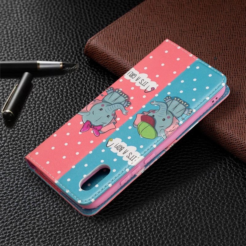 Puhelinkuoret Xiaomi Redmi 9A Kotelot Flip Baby Elephants