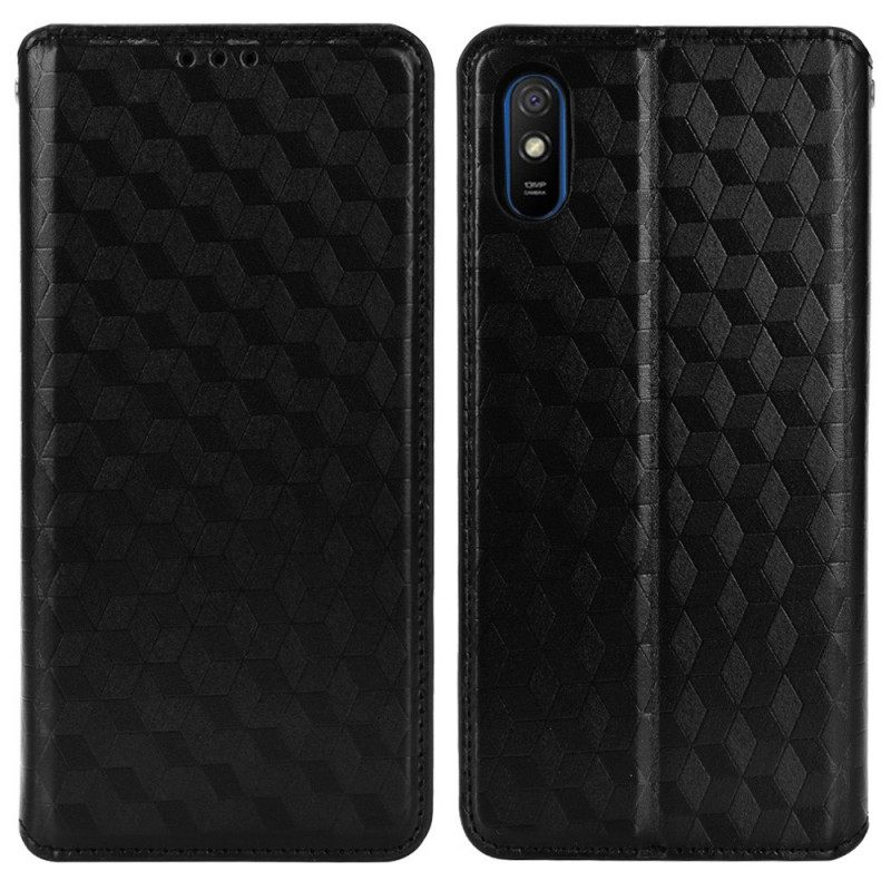Puhelinkuoret Xiaomi Redmi 9A Kotelot Flip Diamond Leather Effect